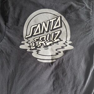 Santa Cruz Charcoal Tee with Logo